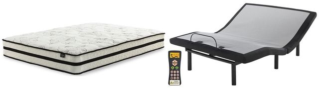 Sierra Sleep® by Ashley® Chime 2-Piece 10" Hybrid and Best Adjustable Base Queen Mattress Set-0