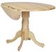 John Thomas Furniture® Dining Essentials Natural Round Dropleaf Pedestal Dining Table-0
