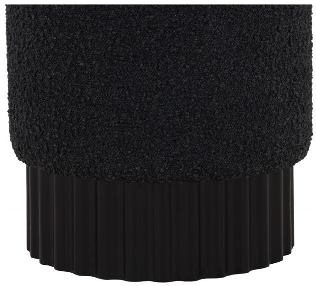 Meridian Furniture Veranda Black Boucle Fabric Ottoman-1