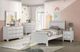 Elements International Sami White Twin Youth Upholstered Panel Bed-1