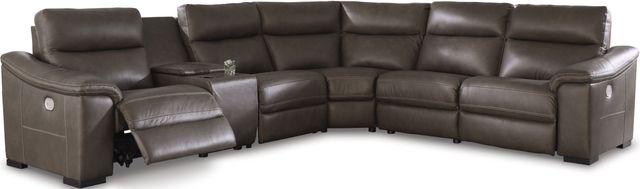 Signature Design by Ashley® Salvatore 6-Piece Chocolate Power Reclining Sectional-0
