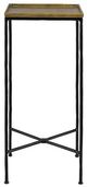Currey & Company Boyles Antique Brass Drinks Table with Black Iron Frame-1