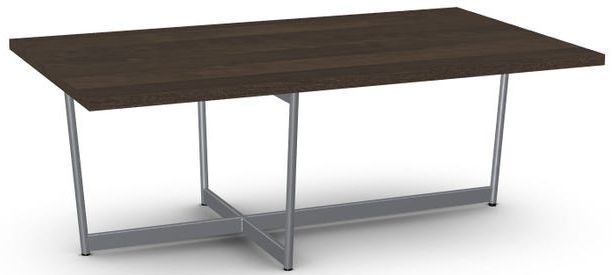 Amisco Customizable Jill Birch Veneer Coffee Table with X-Shaped Metal Frame -0