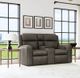 Flexsteel® Wyatt Gunmetal Gray Power Reclining Loveseat with Console, Power Headrests and Lumbar-1