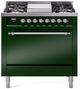 Ilve® Nostalgie II Series 36" Emerald Green Pro Style Dual Fuel Range-0