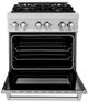 ZLINE Legacy 30" Satin Stainless Steel Pro Style Dual Fuel Range with Gas Cooktop, Electric Convection Oven and 4 Brass Burners-1
