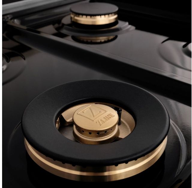 ZLINE Autograph Edition Legacy 60" Satin Stainless Steel Pro Style Dual Fuel Range with White Matte Door and Champagne Bronze Accents-3