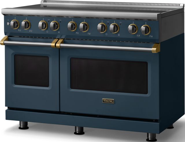 Viking® 5 Series 48" Squall Pro Style Induction Range with Brushed Brass Trim-3