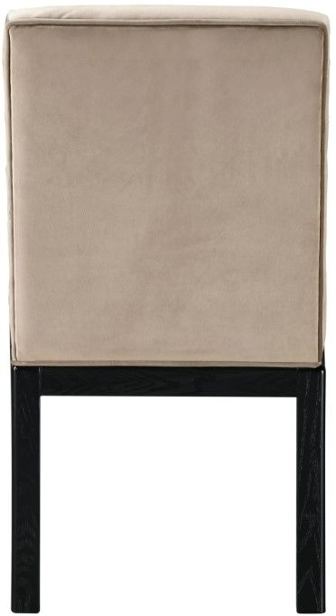 Meridian Furniture Evelyn Taupe/Black Velvet Upholstered Side Chair-3