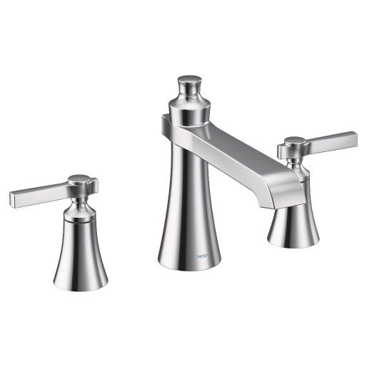 Moen® Flara Chrome Two-Handle High Arc Roman Tub Faucet-0