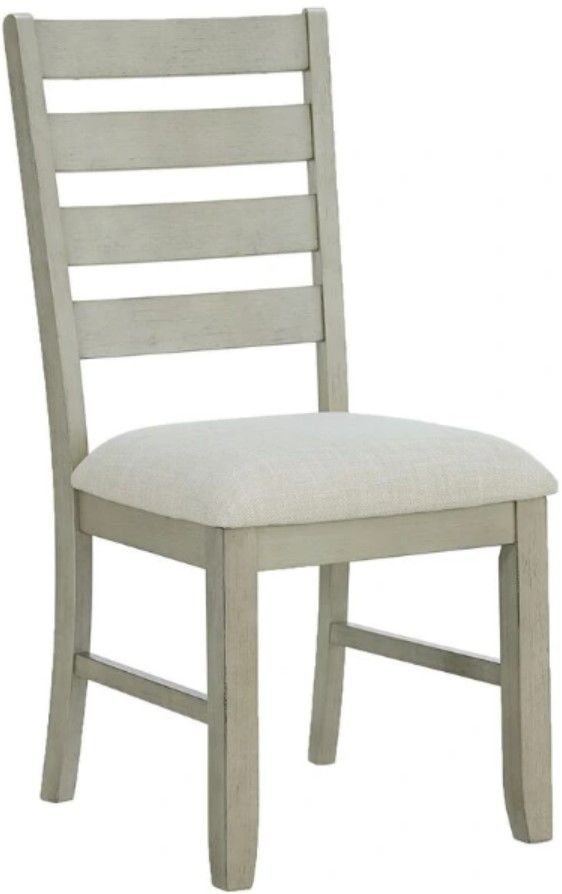 Elements International Farmington Washed Stone/White Dining Side Chair-0