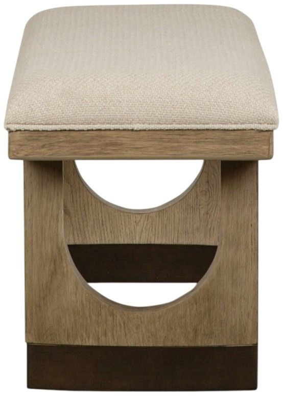Magnussen Home® Tristan Beige/Swiss Coffee Brown Upholstered Bench-3