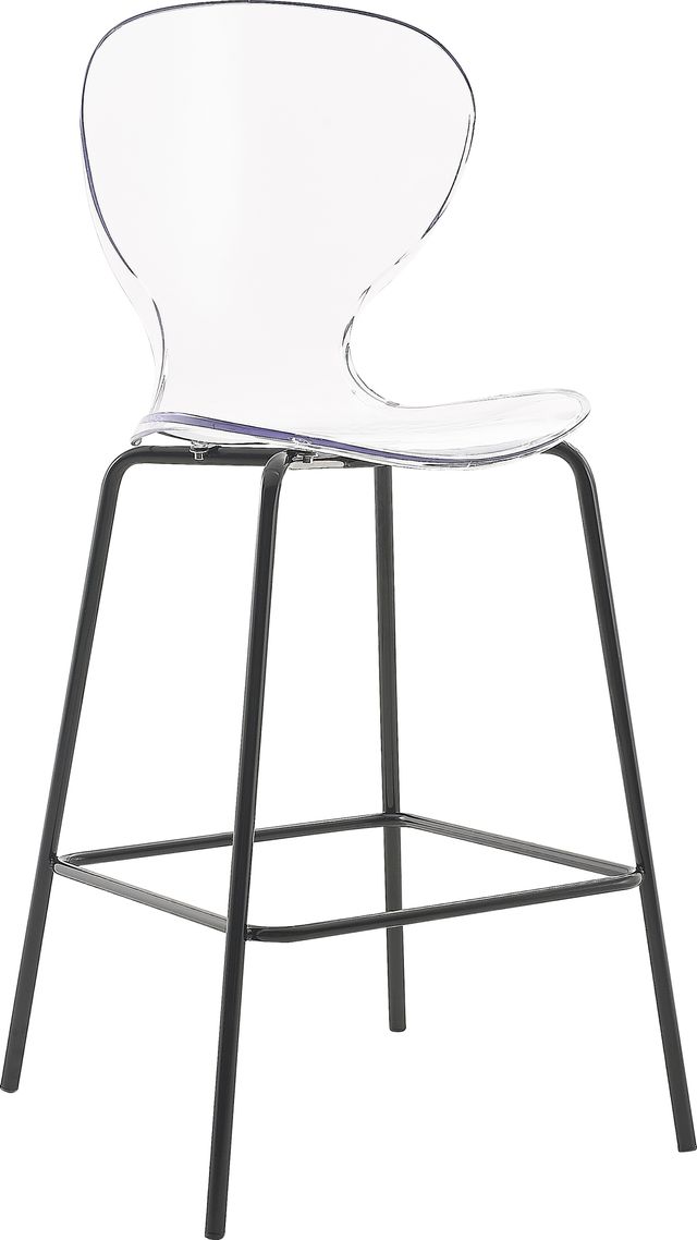 Meridian Furniture Clarion Clear/Matte Black Counter Stool-0