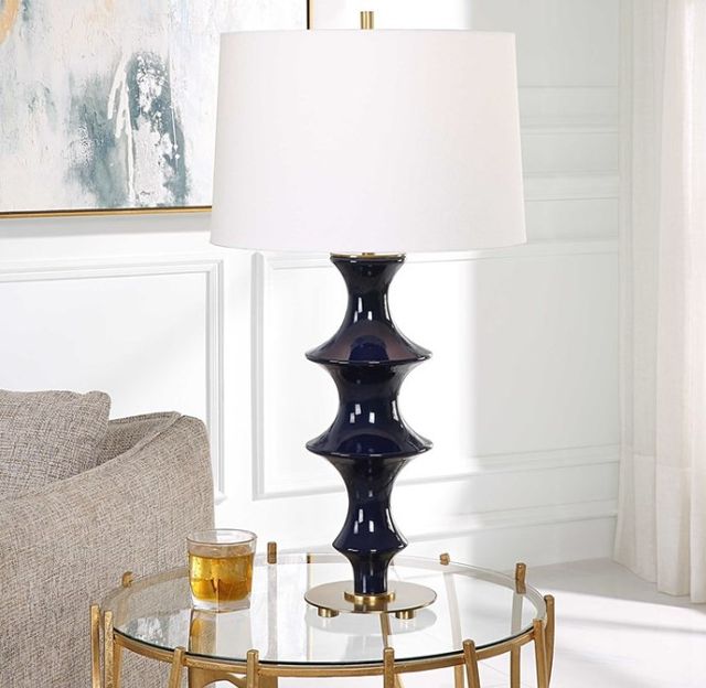 Uttermost® Coil Cobalt Sculpted Table Lamp-1