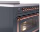 Ilve® Nostalgie II Noblesse 36'' Blue Gray Pro Style Induction Range with Copper Trim-4