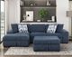 Homelegance® Raife 3-Piece Blue Sleeper Sectional with Left Chaise and Ottoman-1