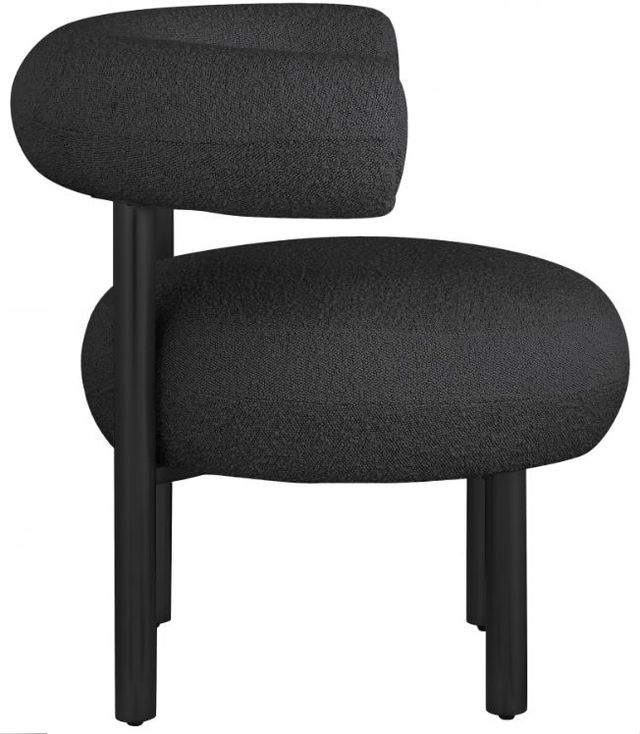 Meridian Furniture Bordeaux Black/Matte Black Boucle Fabric Accent Chair-3