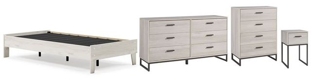 Signature Design by Ashley® Socalle 4-Piece Natural Twin Youth Panel Bed Set-0