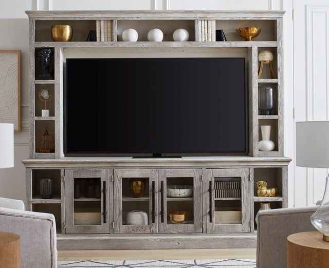 aspenhome® Manchester Smokey White 97" Console and Hutch-1