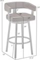 Armen Living Lorin Brushed Stainless Steel/Gray Swivel Counter Stool-2