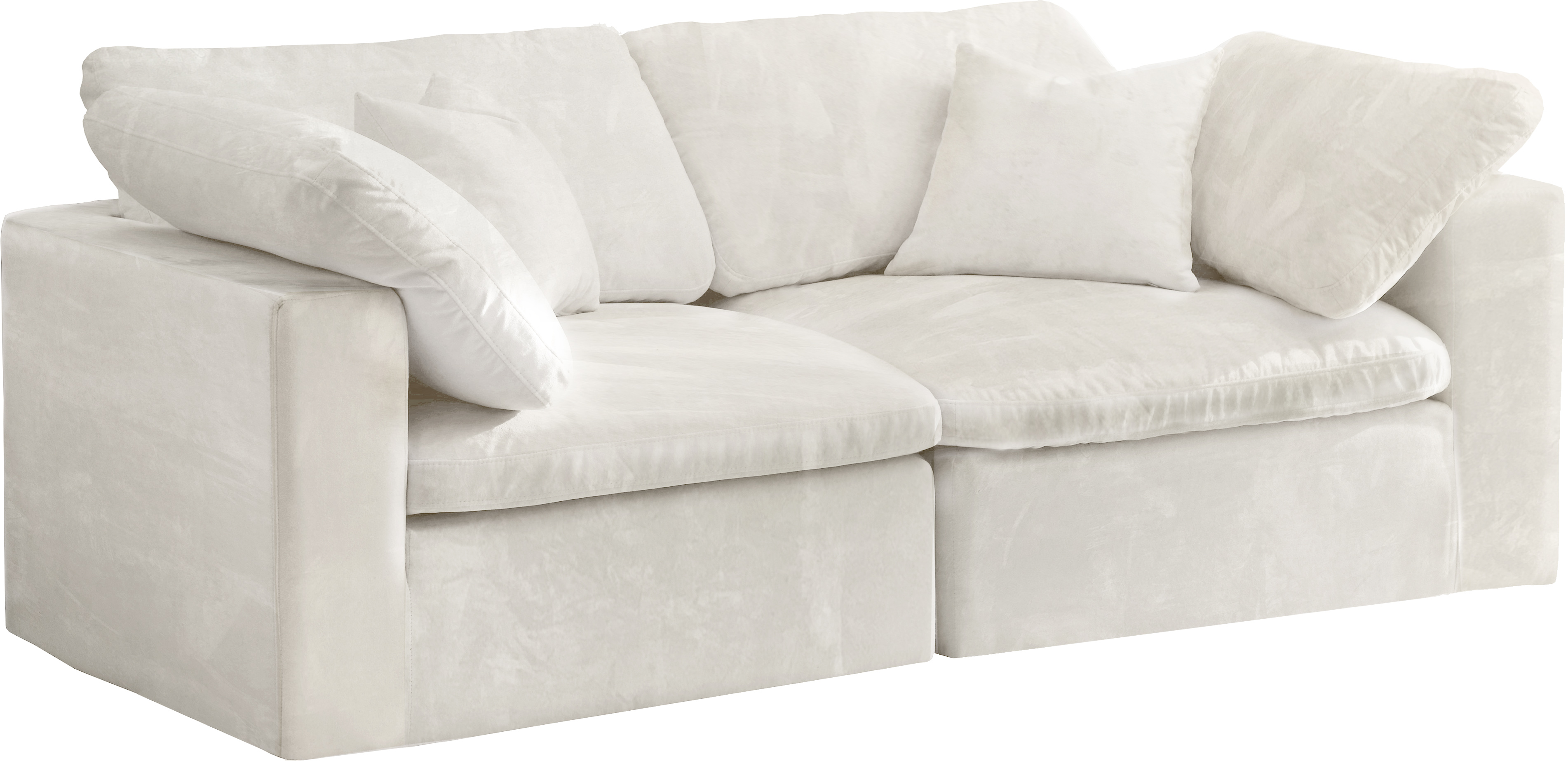 Meridian Furniture Cozy Velvet 80 Cloud Modular Sofa Furnikoure LLC Kissimmee FL