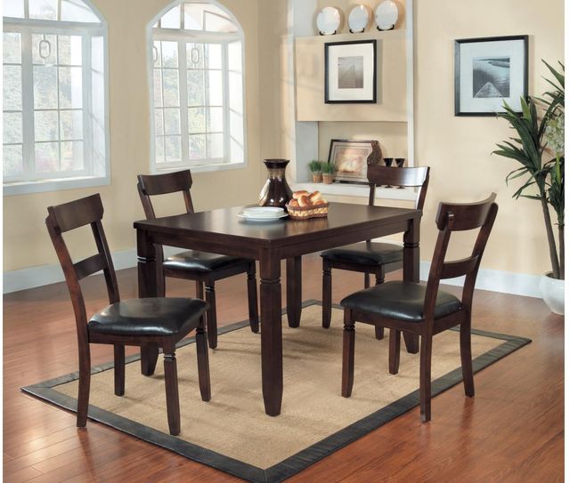 Mazin Furniture Oklahoma Espresso 5 Piece Dining Table Set-1