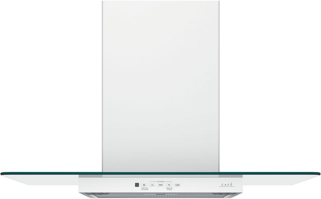 Café™ 30" Matte White Wall Mount Glass Canopy Chimney Hood-0