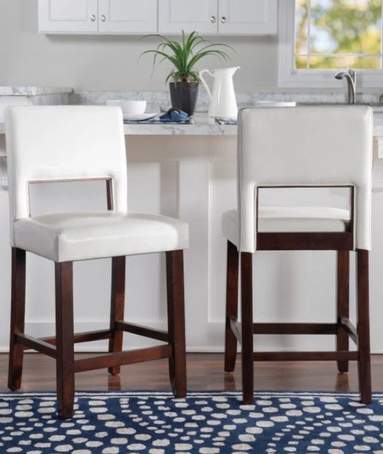 Linon Vega White Counter Stool-1