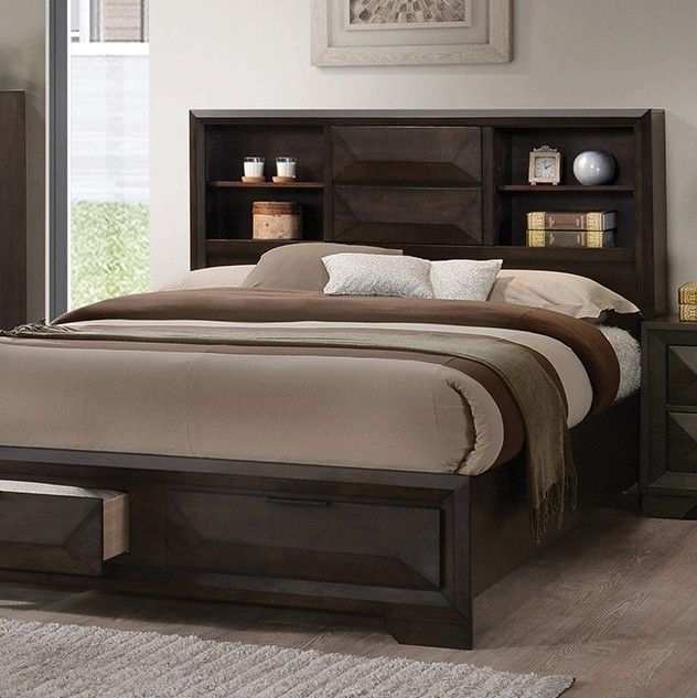 Furniture of America® Caistor 4-Piece Espresso Queen Bedroom Set-1