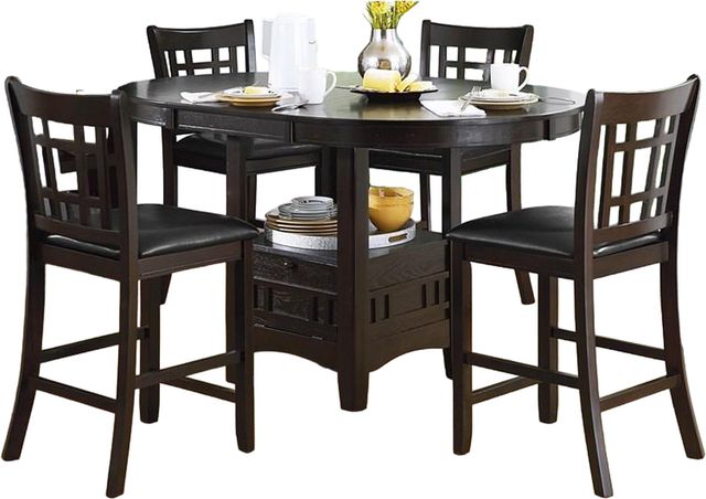 Mazin Furniture Junipero 5-Piece Dark Cherry Counter Height Table Set-0