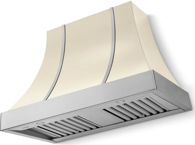 La Cornue CornuFé Cascade 44" Morning Dew Wall Mounted Range Hood with Satin Chrome Trim-0