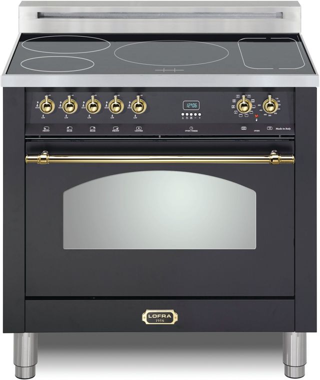 Lofra® Dolcevita 36" Matte Black Pro Style Induction Range-0