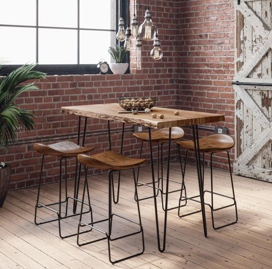 Jofran Inc. Nature's Edge Black/Natural Counter Dining Table with Black Base-1