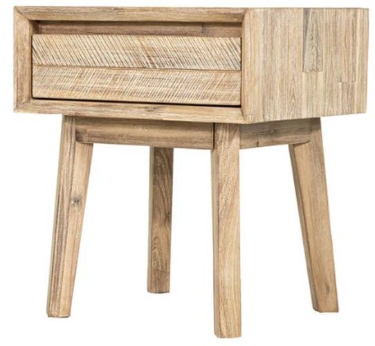 LH Home Gia Light Driftwood 1-Drawer Nightstand -0