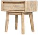 LH Home Gia Light Driftwood 1-Drawer Nightstand -0