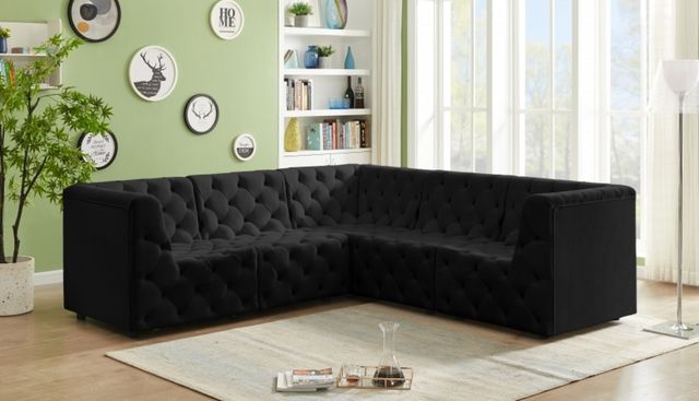 Meridian Furniture Tuft 5-Piece Black Modular Sectional Set-9