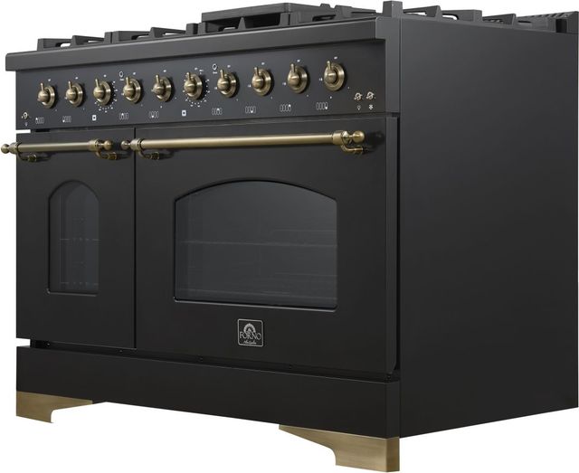 FORNO® Antico Series Alta Qualita 48" Black Pro Style Gas Range-2