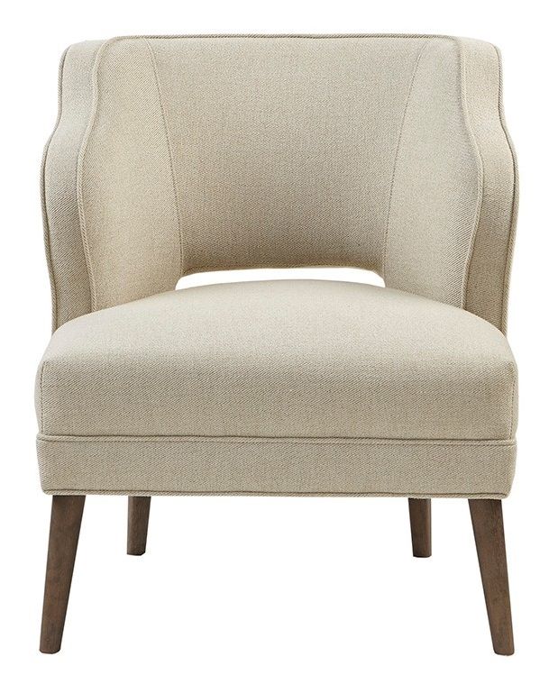 Olliix by Madison Park Cream Cody Open Back Accent Chair-1