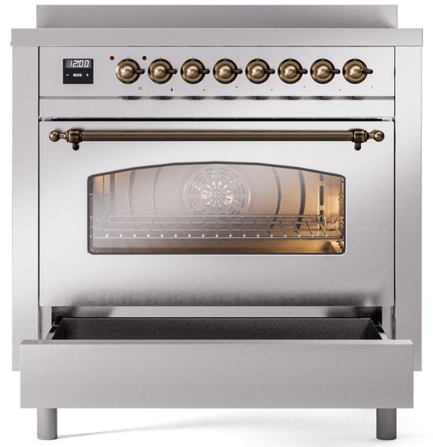 Ilve® Nostalgie II Series 36" Stainless Steel Pro Style Induction Range-3