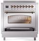 Ilve® Nostalgie II Series 36" Stainless Steel Pro Style Induction Range-3