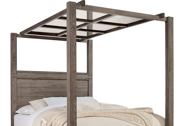 Artisan & Post by Vaughan-Bassett Dovetail Mystic Gray King Mirrored Panel Canopy Bed -2