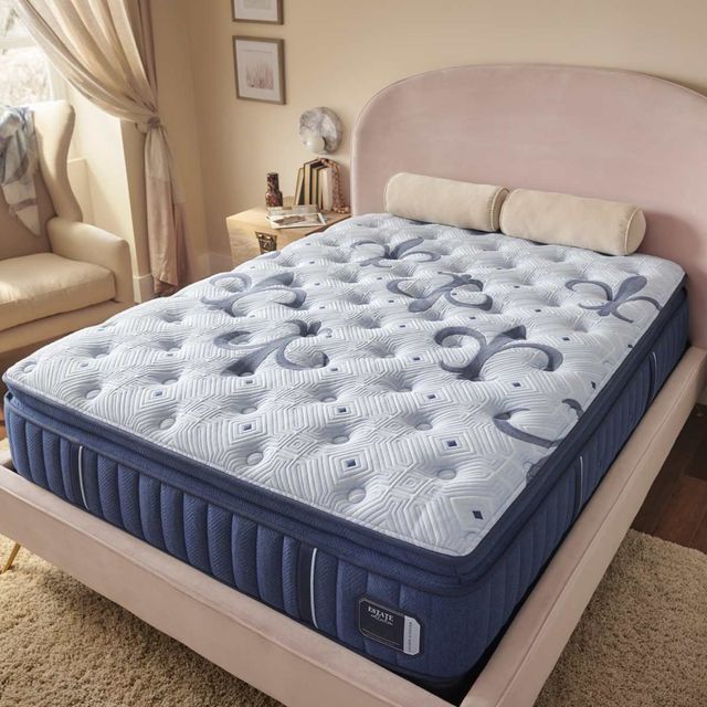 Stearns & Foster® Estate 15" Wrapped Coil Firm Euro Pillow Top Split California King Mattress, Includes 2 Pieces-1