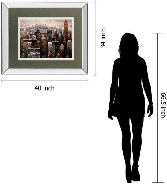 Classy Living Bofarull M Manhattan by Night Mirror Framed Wall Art-2