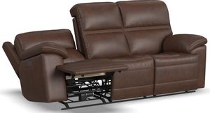 Flexsteel® Jackson Whiskey Power Reclining Sofa with Power Headrests