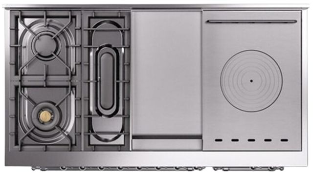 Ilve® Nostalgie II Series 48" White Pro Style Dual Fuel Range-3