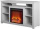 Ameriwood Home Edgewood Dove Gray 55'' Electric Fireplace Media Console-1