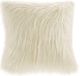 Olliix by Madison Park Edina Ivory Faux Fur Square Pillow-0