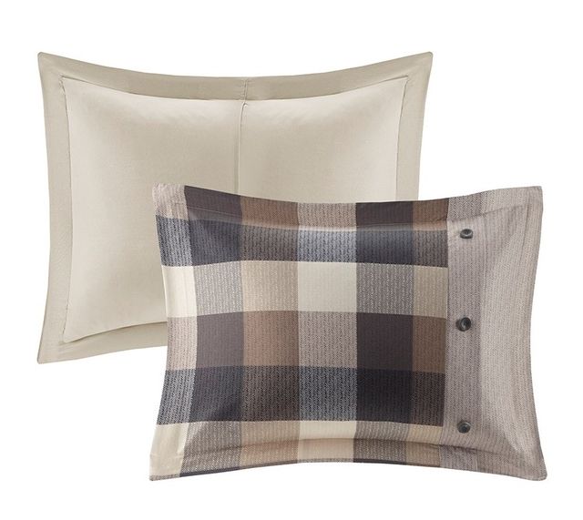 Olliix by Madison Park Ridge 7 Piece Neutral California King Herringbone Comforter Set-2