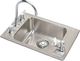 Elkay Lustertone® Classic Lustrous Satin Stainless Steel 22" x 19.5" x 4.5" Single Bowl Drop-in Classroom ADA Sink Kit-0