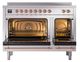 Ilve® Nostalgie II Noblesse 48'' Stainless Steel Pro Style Induction Range with Copper Trim-1
